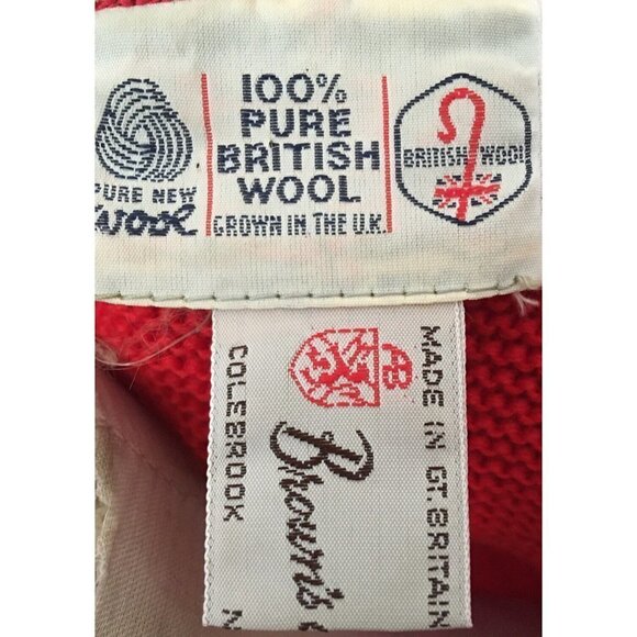 Vintage Browns of Bermuda Pure British Wool Tomato Red Sweater 36”-38” Boat Neck - Picture 5 of 6